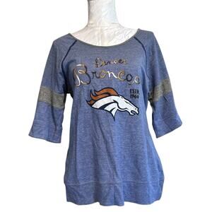 Tommy Bahama Denver Broncos T Shirt Womens Sz Medium Heather Blue sporty NFL